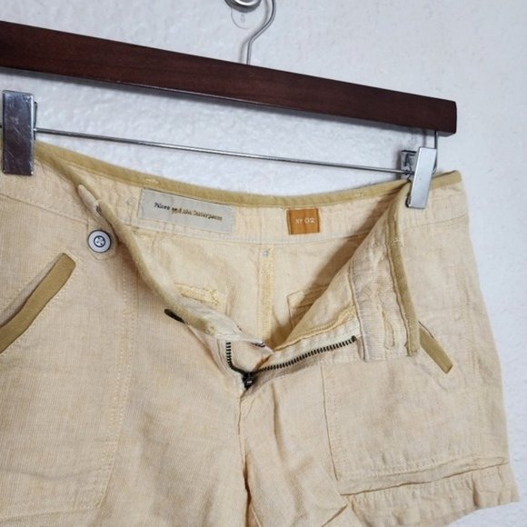 Pilcro And The Letterpress x Anthropologie Yellow Linen Blend Shorts Size 2 - Picture 5 of 10